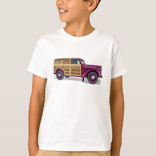 Retro houten wagon bezorgtruck t-shirt