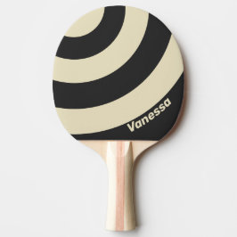 Retro Houtskool Drie Cirkel Streep met Naam Tafeltennisbatje