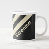 Retro Houtskool Drie Strepen met Naam Grote Koffiekop (Rechts)