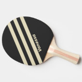 Retro houtskool drie strepen met naam tafeltennisbatje (Zijkant)