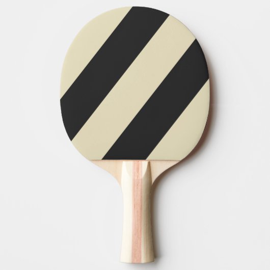 Retro Houtskool Drie Vette Strepen Tafeltennisbatje (Voorkant)