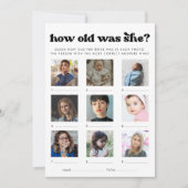 Retro How Old Was She Bridal Shower Game Card Kaart (Voorkant)