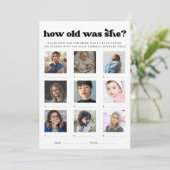 Retro How Old Was She Bridal Shower Game Card Kaart (Staand voorkant)