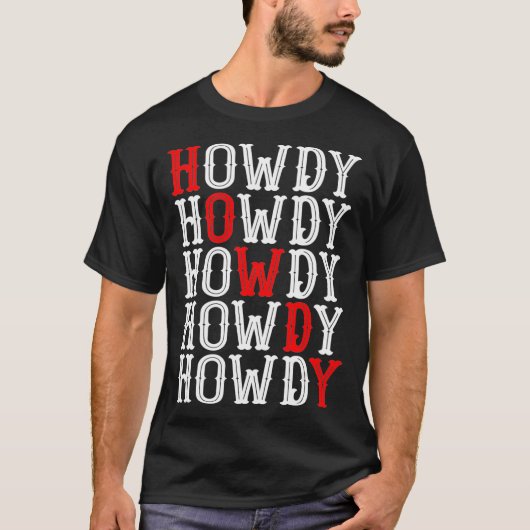 Retro  Howdy Cowgirl Rodeo Western T-shirt (Voorkant)