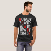 Retro  Howdy Cowgirl Rodeo Western T-shirt (Voorkant volledig)