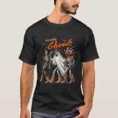 Retro Howdy Ghouls Skeleton Cowboy Western Rodeo H T-shirt (Voorkant)