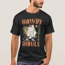Retro Howdy Ghouls Westerne Halloween Ghost Spooky