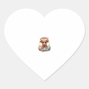 Retro Howdy Honey Pasen Hoogland Koe Cute Konijn Hart Sticker