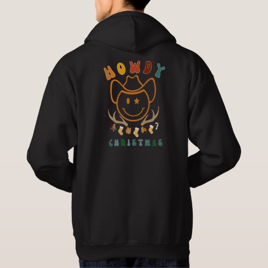 Retro Howdy Kerstmis Hoodie (Achterkant)