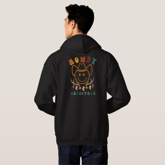 Retro Howdy Kerstmis Hoodie (Achterkant volledig)