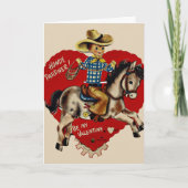 Retro Howdy Pardner Custom Valentijnsdag Feestdagen Kaart (Voorkant)