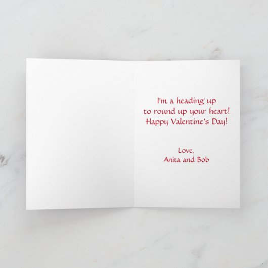 Retro Howdy Pardner Custom Valentijnsdag Feestdagen Kaart (Binnen)