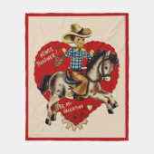 Retro 'Howdy, Pardner!' Valentijnskaart Fleece Deken (Voorkant)