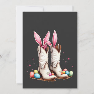 Retro Howdy Pasen Funny Cowboy Laarzen Paaseieren Kaart