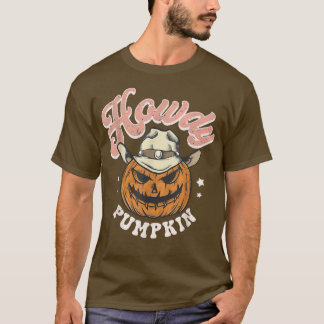 Retro Howdy Pumpkin Herfst Autumn Western Ghost Ha T-shirt