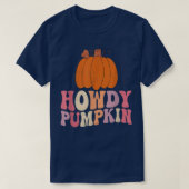 Retro Howdy Pumpkin Herfst Autumn Westerne Hallowe T-shirt (Design voorkant)
