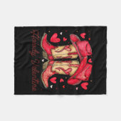 Retro Howdy Valentine Cowboy Boots Western Valenti Fleece Deken (Voorkant (Horizontaal))