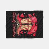 Retro Howdy Valentine Cowboy Boots Western Valenti Fleece Deken (Voorkant (Horizontaal))