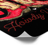 Retro Howdy Valentine Cowboy Boots Western Valenti Poster (Hoek)