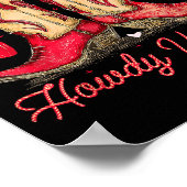 Retro Howdy Valentine Cowboy Boots Western Valenti Poster (Hoek)