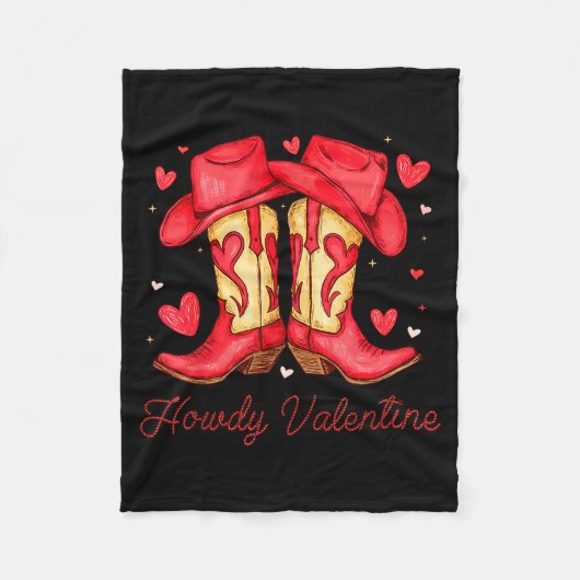 Retro Howdy Valentine Western Valentines Day Cowbo Fleece Deken (Voorkant)