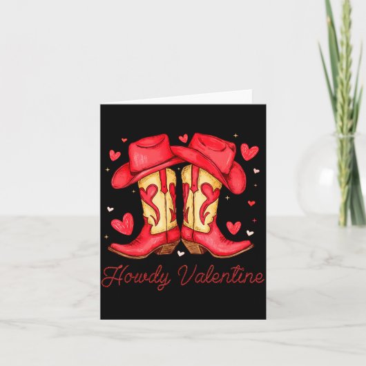 Retro Howdy Valentine Western Valentines Day Cowbo Kaart (Voorkant)