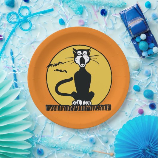 Retro Howling Halloween Cat Bord (Feest)