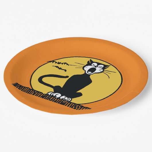 Retro Howling Halloween Cat Bord (Gekanteld)