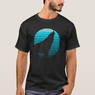 Retro Howling Wolf  Sunset T-shirt