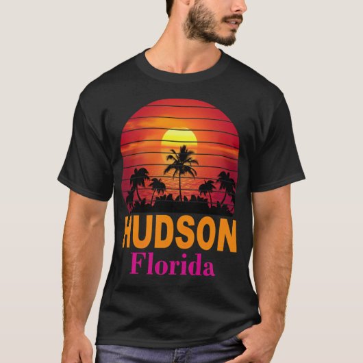 Retro hudson Beach zee strand shirten T-shirt (Voorkant)