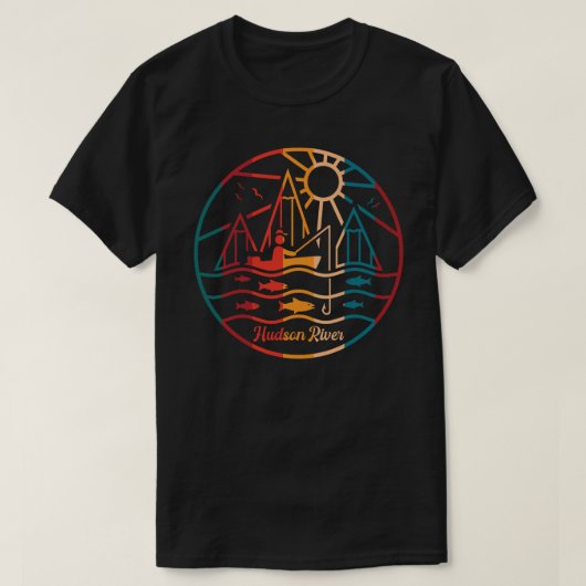 Retro Hudson River Gevist T-shirt (Design voorkant)