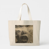 Retro huilen kind gezicht. grote tote bag (Achterkant)