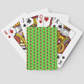 Retro Huilende Halloween Kat Groen Pokerkaarten