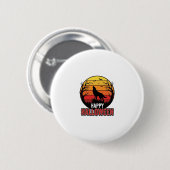 Retro Huilende Wolf Gelukkig Halloween Vectorontwe Ronde Button 5,7 Cm (Voorkant /achterkant)