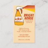 Retro Huis Schoonmaak Service Spray Fles QR CODE Visitekaartje (Voorkant)