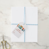 Retro Huis Vakantie Cadeaulabel (Met Touw)