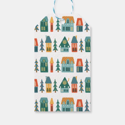 Retro Huis Vakantie Cadeaulabel (Achterkant)