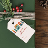 Retro Huis Vakantie Cadeaulabel