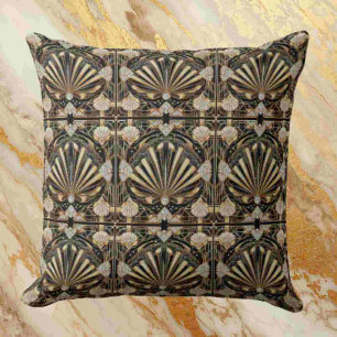 Retro Huisaccenten Zwart en Goud Art Deco Kussen
