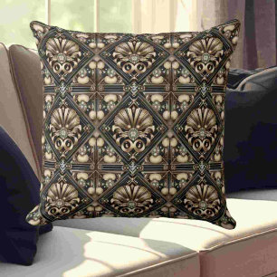 Retro Huisaccenten Zwart en Goud Art Deco Kussen
