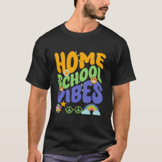 Retro Huischool Sfeer Huischooling Moeder Leraar E T-shirt