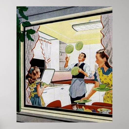 Retro  huisdecor poster (Voorkant)