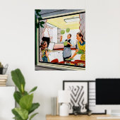 Retro huisdecor poster (Thuiskantoor)