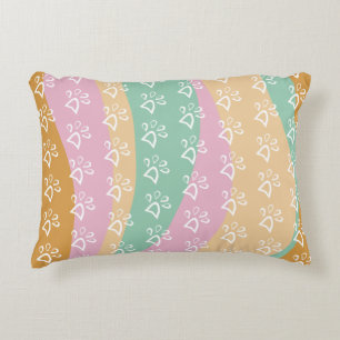 Retro huisdier pootafdruk marmer groovy accent kussen