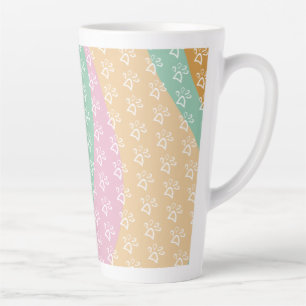 Retro huisdier pootafdruk marmer groovy    latte mok