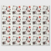 Retro,  huishoudelijke artikelen cadeaupapier (Vlak)