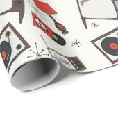 Retro,  huishoudelijke artikelen cadeaupapier (Rol Hoek)