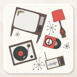 Retro,  huishoudelijke artikelen kartonnen onderzetters