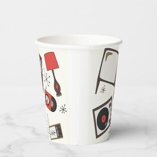 Retro,  huishoudelijke artikelen papieren bekers (Rechts)