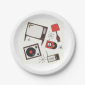 Retro, huishoudelijke artikelen papieren bordje (Voorkant)